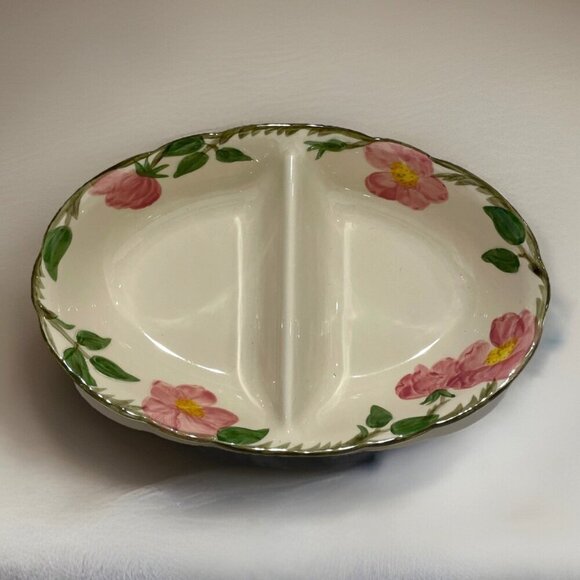 Vintage Franciscan Desert Rose Divided Serving Dish Made USA California 60s - Picture 1 of 9